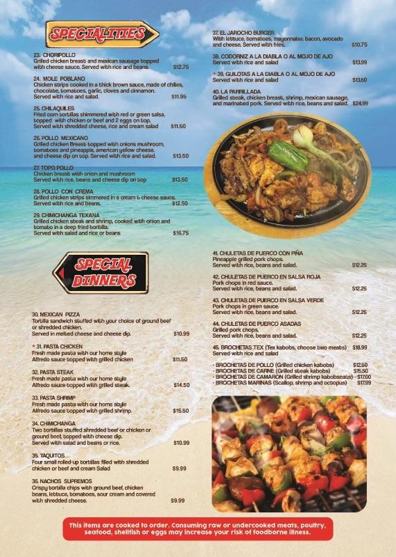 El Jarocho Mexican Restaurant Inc Menu image 3